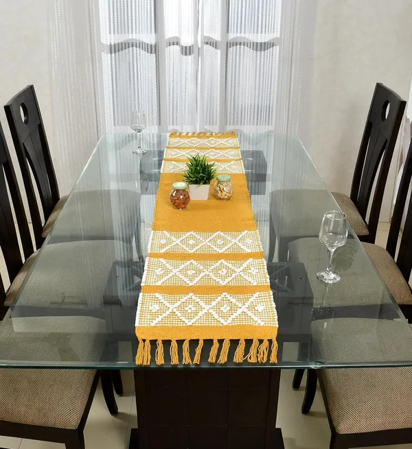 Yellow_White_Cotton_4_To_6_Seater_Table_Runner_14_X_72_Inch_Pack_Of_1_And_Yellow_Cotton_4_To_6_Seater_Table_Runner_14_X_72_Inch_Pack_Of_1_Combo_Pack_Of_2