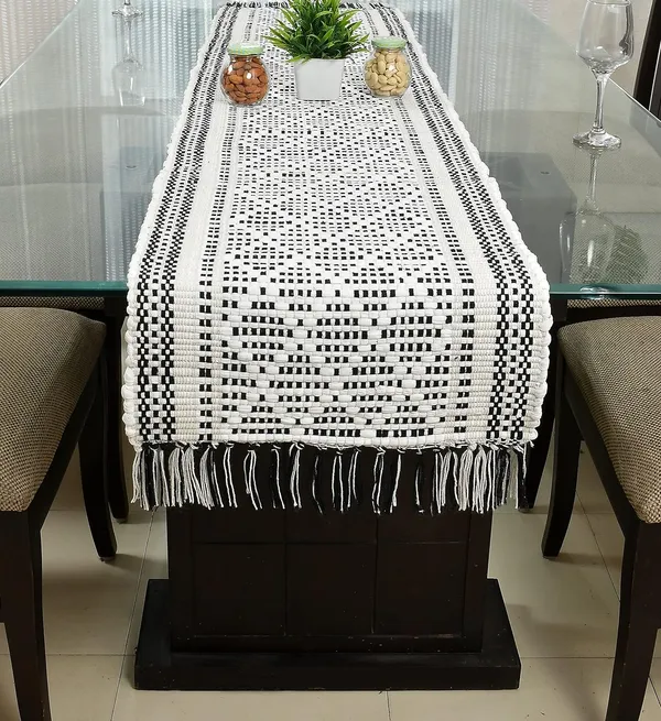 Blue_White_Cotton_4_To_6_Seater_Table_Runner_14_X_72_Inch_Pack_Of_1_And_Grey_White_Cotton_4_To_6_Seater_Table_Runner_14_X_72_Inch_Pack_Of_1_Combo_Pack_Of_2