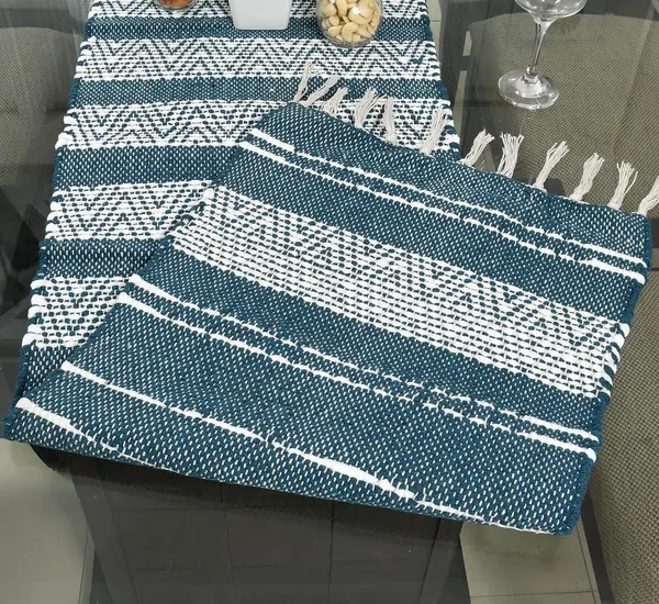 Blue_White_Cotton_4_To_6_Seater_Table_Runner_14_X_72_Inch_Pack_Of_1_And_Grey_White_Cotton_4_To_6_Seater_Table_Runner_14_X_72_Inch_Pack_Of_1_Combo_Pack_Of_2