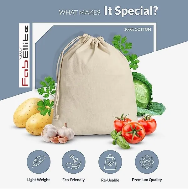 Cotton vegetable bags for fridge hotsell