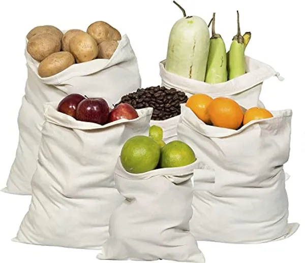 Cotton vegetable bags for fridge top