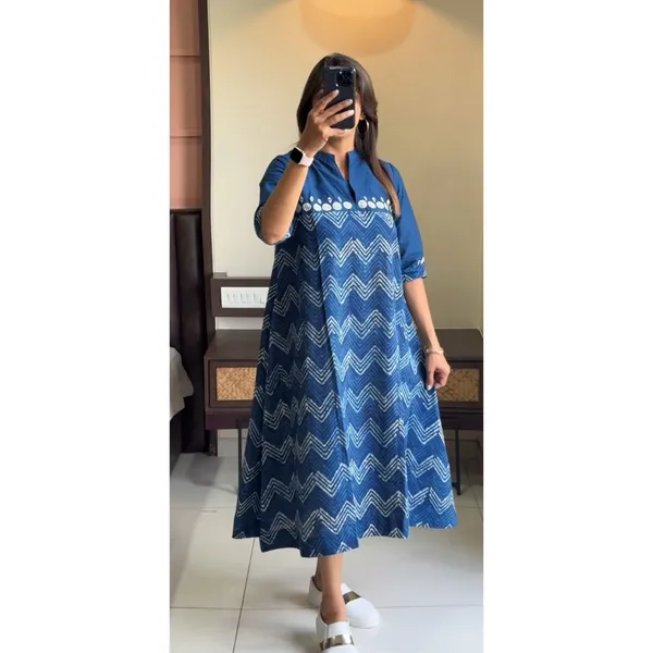 Royal_Blue_Cotton_Zig-Zag_Middi_Gown_Dress