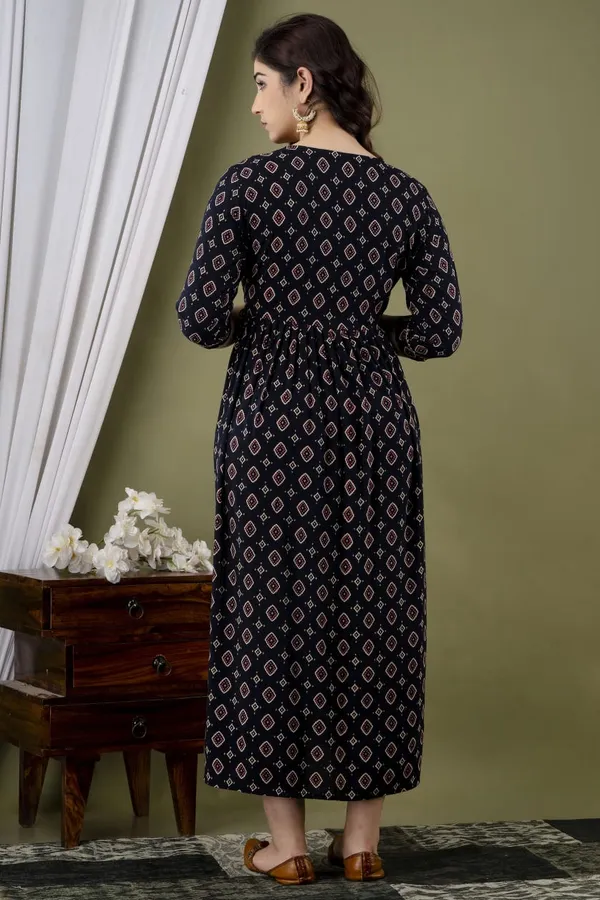 Black_Rayon_Maternity_And_Feeding_Kurti