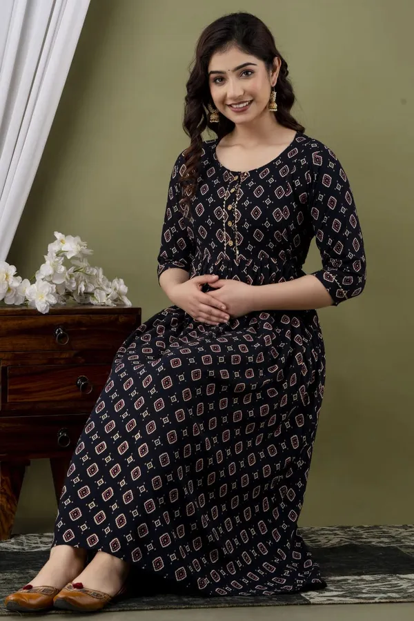 Black_Rayon_Maternity_And_Feeding_Kurti