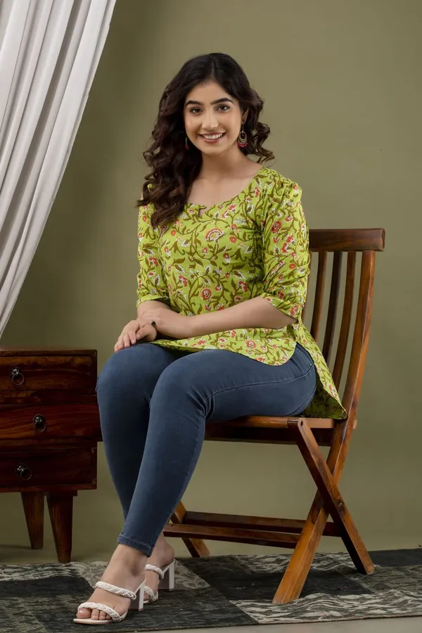 Green_Cotton_Printed_Top