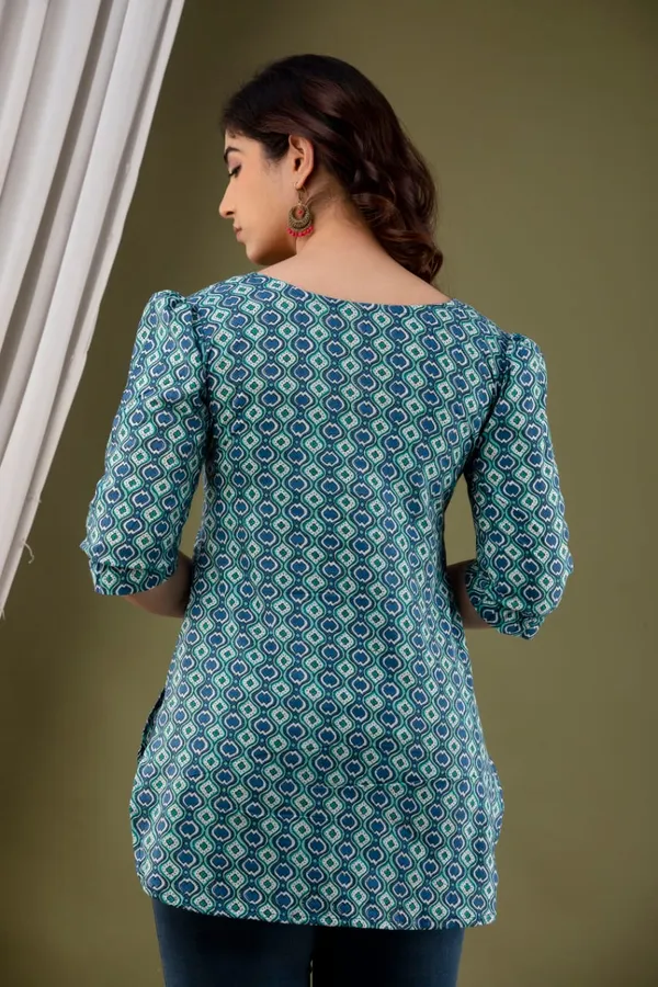 Blue_Cotton_Printed_Top