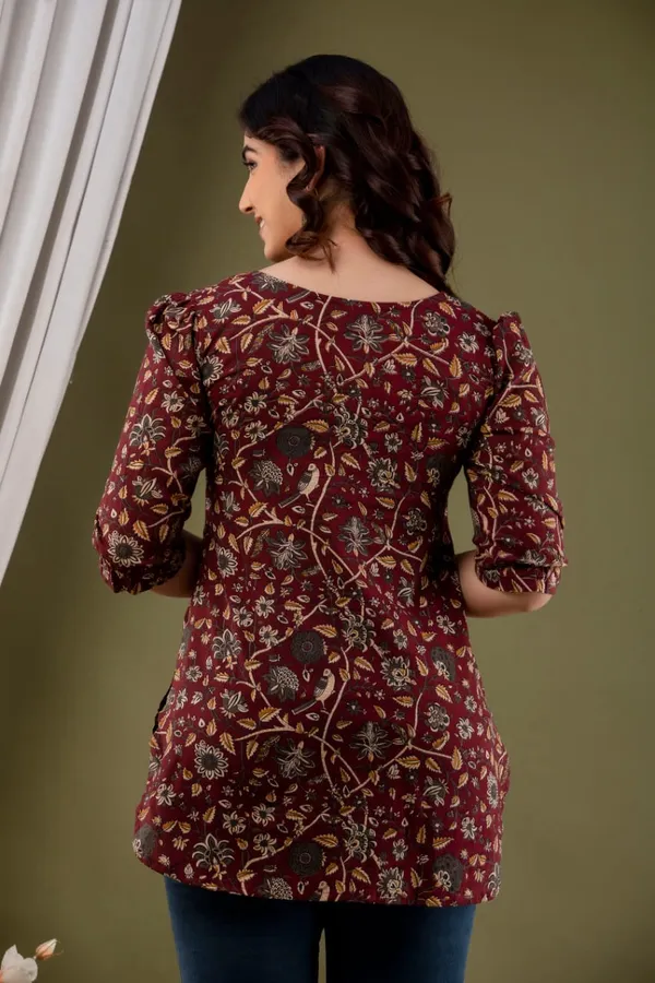 Brown_Cotton_Printed_Top