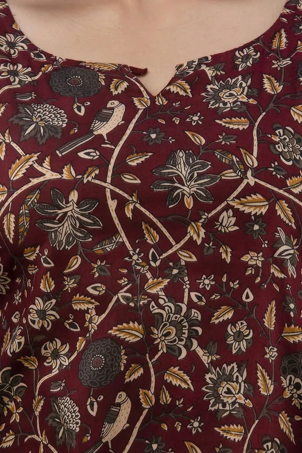 Brown_Cotton_Printed_Top