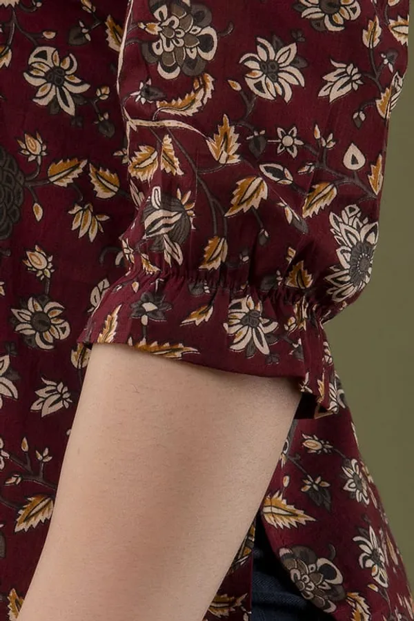 Brown_Cotton_Printed_Top