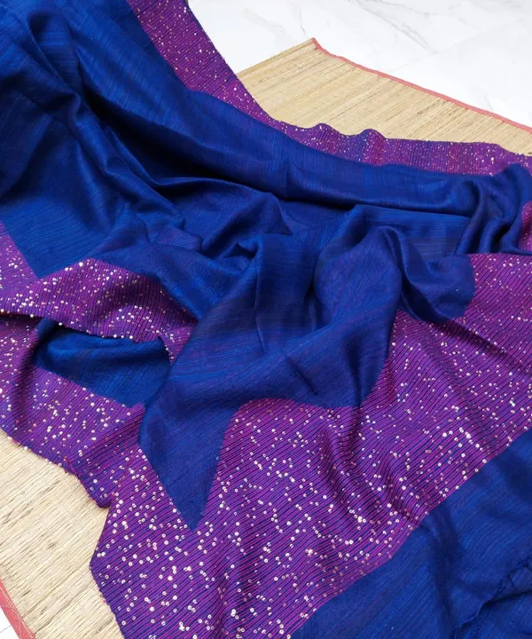 Dark_Blue_Cotton_Silk_Handloom_Sequin_Saree