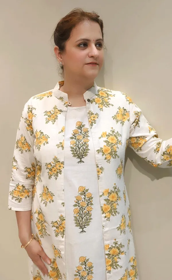 Cream_Cotton_Kurta_Pant_with_Long_Shrug