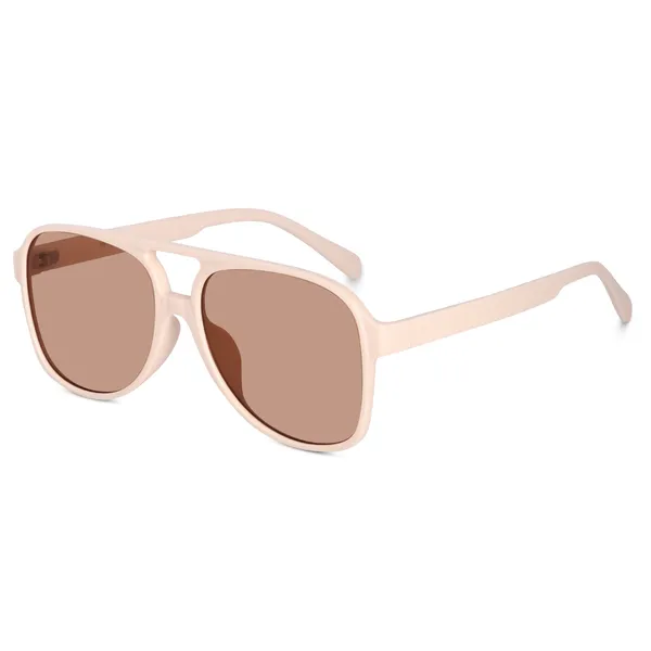 Cream_Large_Aviator_UV_Protected_Frame_Sunglasses_(N98061CR)_-_For_Unisex