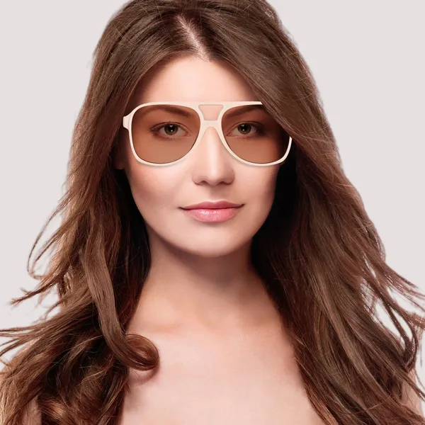 Cream_Large_Aviator_UV_Protected_Frame_Sunglasses_(N98061CR)_-_For_Unisex