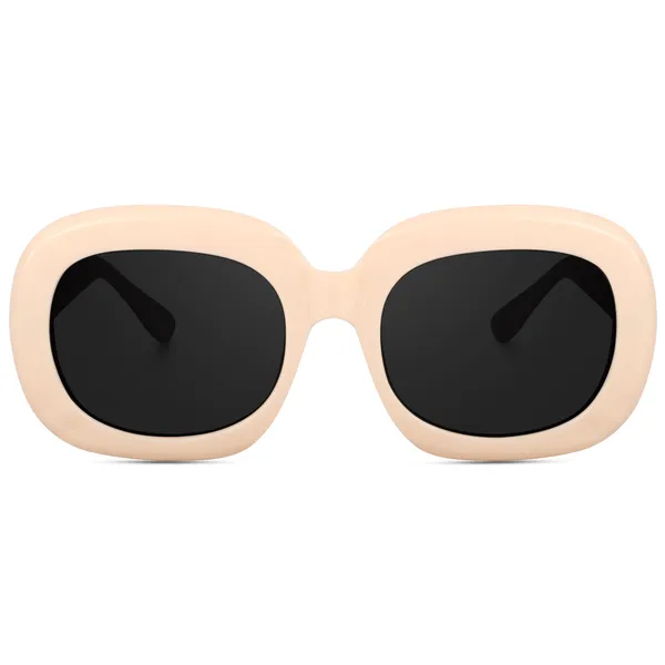 Cream_Oversized_Square_UV/UB_Protected_Sunglasses_-_For_Women_(3364CR)