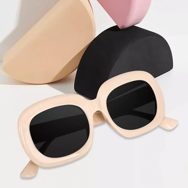 Cream_Oversized_Square_UV/UB_Protected_Sunglasses_-_For_Women_(3364CR)