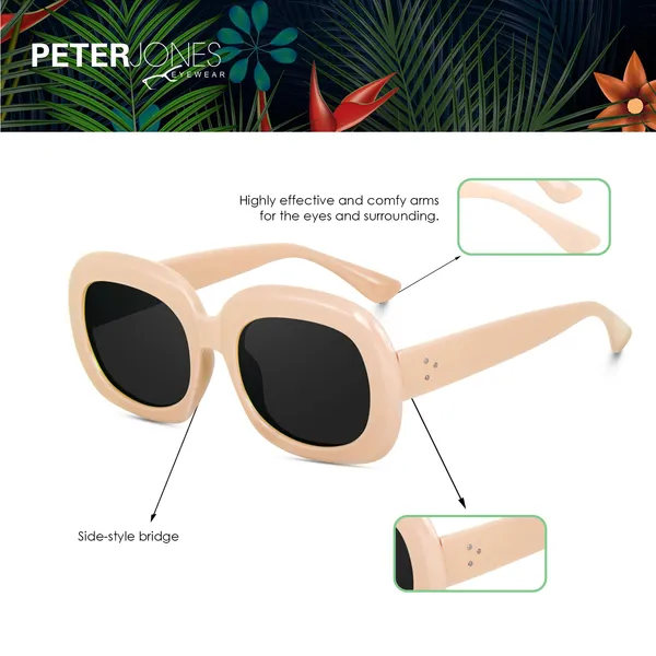 Cream_Oversized_Square_UV/UB_Protected_Sunglasses_-_For_Women_(3364CR)