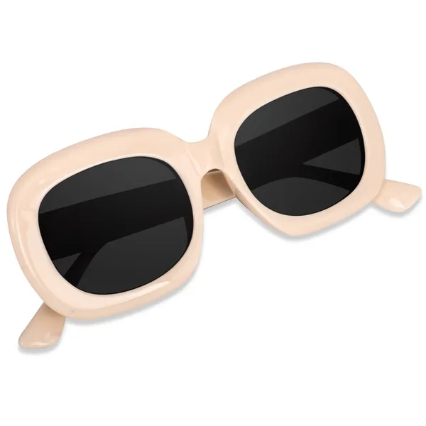 Cream_Oversized_Square_UV/UB_Protected_Sunglasses_-_For_Women_(3364CR)