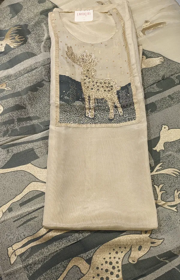 Cream_Shimmer_Suit_For_Women