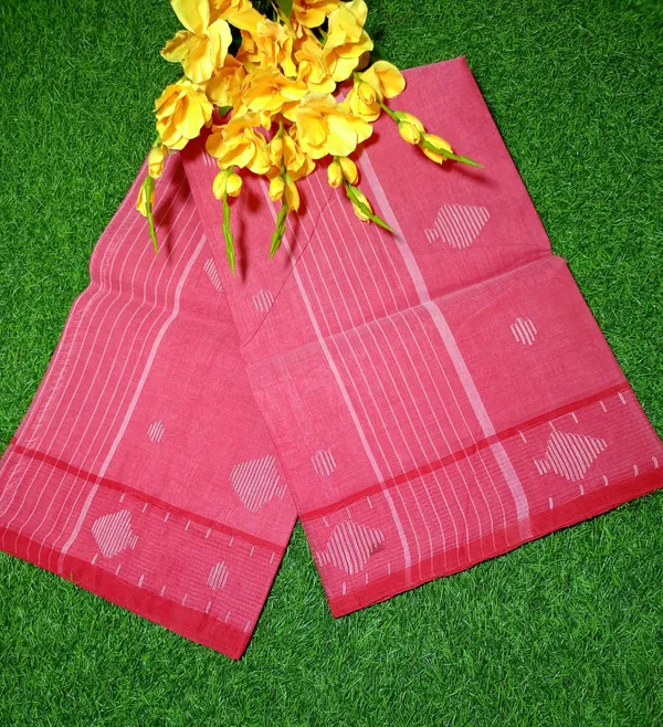 Pink_Cream_Woven_Tant_Pure_Cotton_Saree