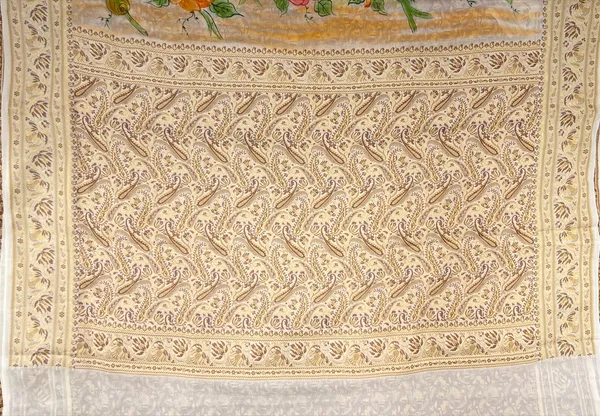 Humairah_Presents_Pure_Handloom_Beige_Chiffon_Floral_Digital_Print_Jaal_with_Paisley_Copper_Zari_Anchal_and_Border_with_Beige_Blouse