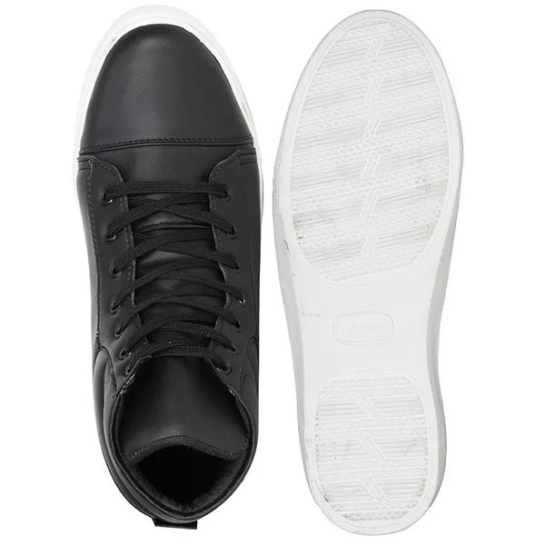 Black_Leatherette_And_Airmix_Lace_Ups_Sneakers_For_Men