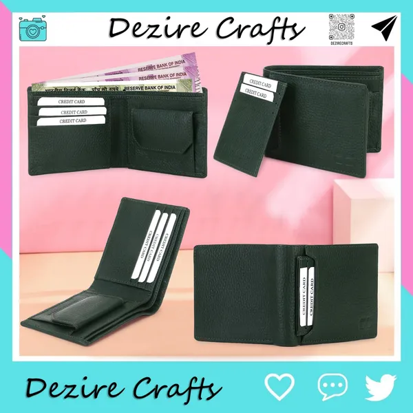 Green_Men_Travel_Formal_Evening/Party_Ethnic_Green_Genuine_Leather_Wallet_(5_Card_Slots)