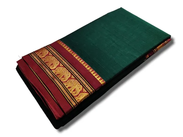 Narayanpet_Pure_Cotton_Saree_With_Running_Blouse_Piece_Single_Elephant_Border_For_Women
