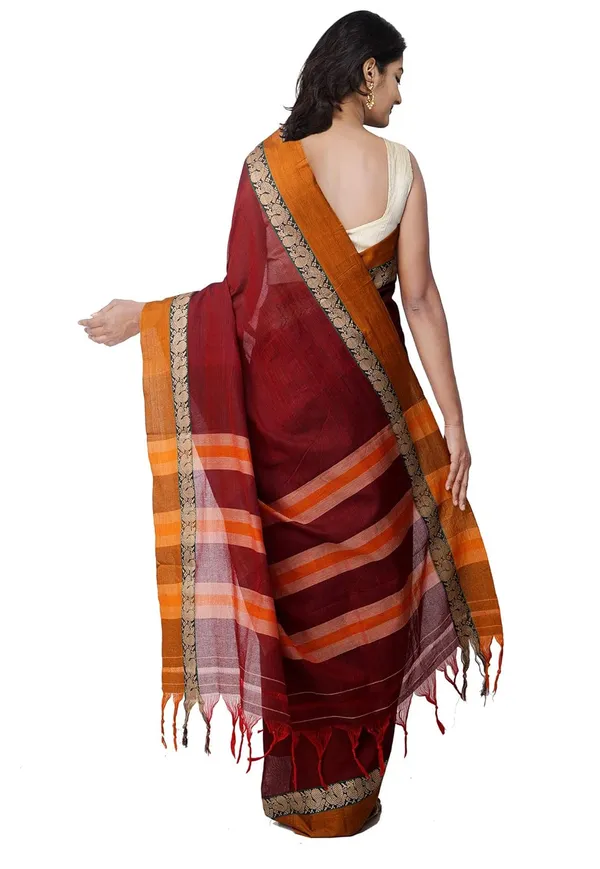 Pure_Handloom_Narayanpet_Cotton_Saree_With_Blouse_Piece_And_Tassels_Ends_From_The_Weavers_Of_Andhra_Pradesh_(Maroon+Free_Size)_For_Women