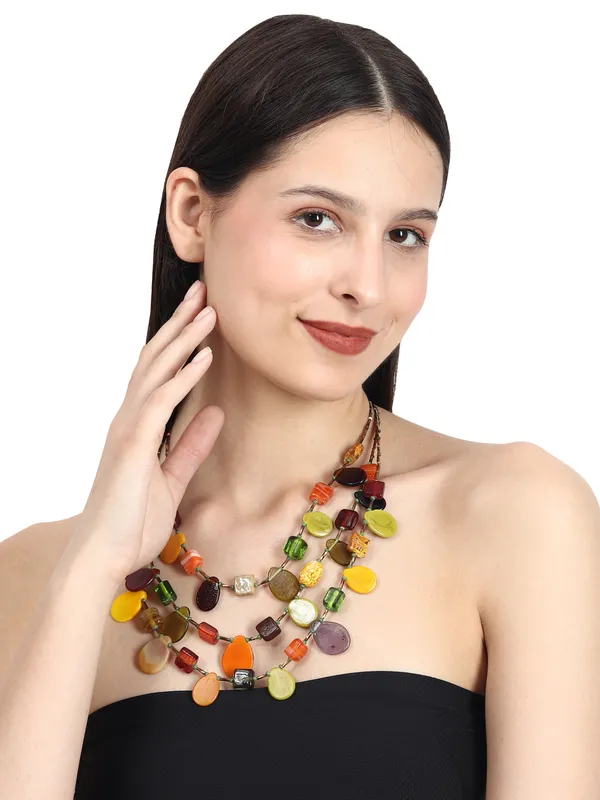 Black_&_Yellow_Shiny__Glass_Beaded_Necklace_For_Women