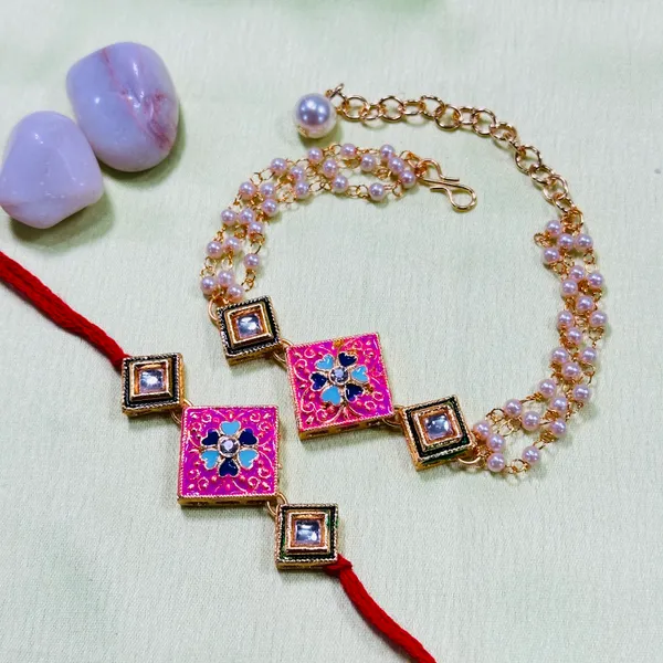 Dhivara_Designer_Bhaiya_Bhabhi_Rakhi_With_Roli_Chawal