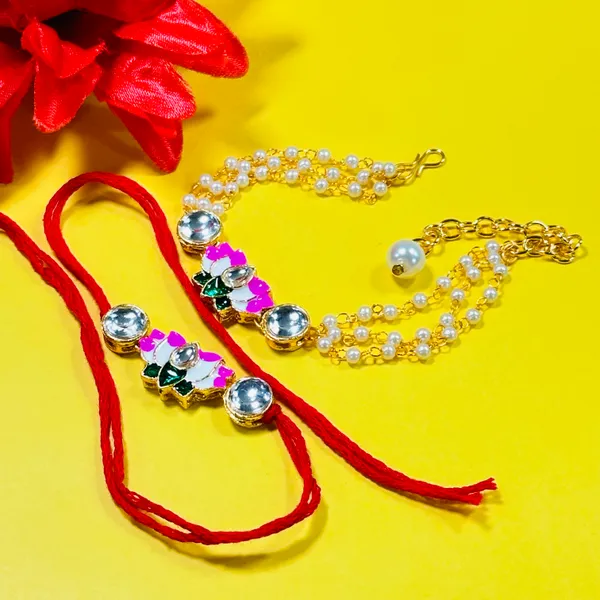 Dhivara_Designer_Bhaiya_Bhabhi_Rakhi_With_Roli_Chawal
