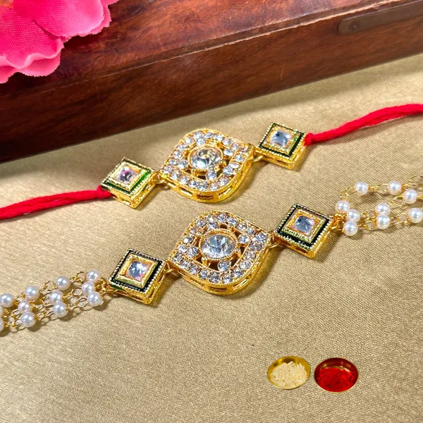 Dhivara_Designer_Bhaiya_Bhabhi_Rakhi_With_Roli_Chawal