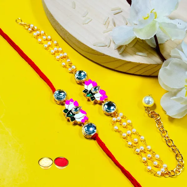 Dhivara_Designer_Bhaiya_Bhabhi_Rakhi_With_Roli_Chawal