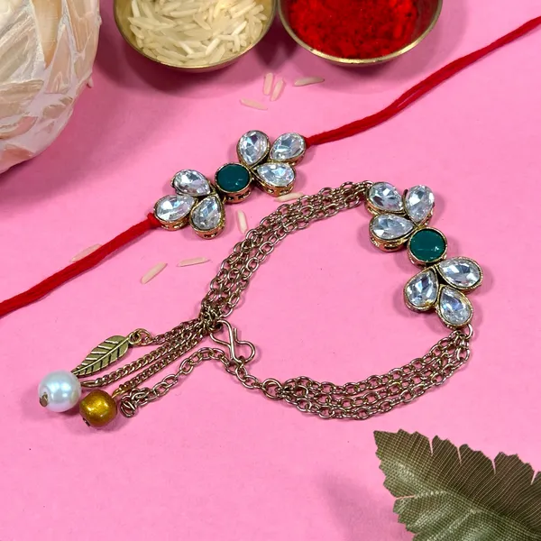Dhivara_Designer_Bhaiya_Bhabhi_Rakhi_With_Roli_Chawal
