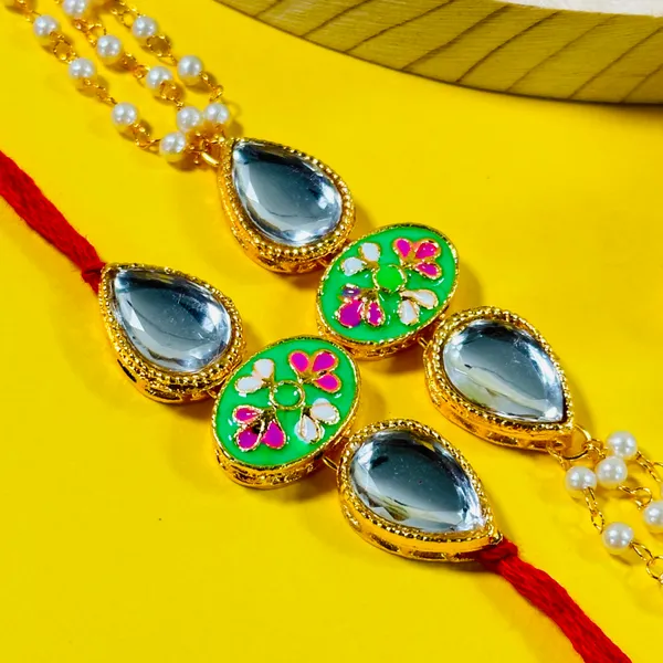 Dhivara_Designer_Bhaiya_Bhabhi_Rakhi_With_Roli_Chawal