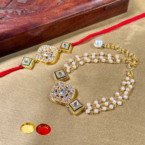 Dhivara_Designer_Bhaiya_Bhabhi_Rakhi_With_Roli_Chawal