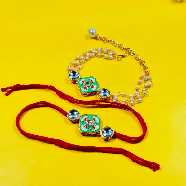 Dhivara_Designer_Bhaiya_Bhabhi_Rakhi_With_Roli_Chawal