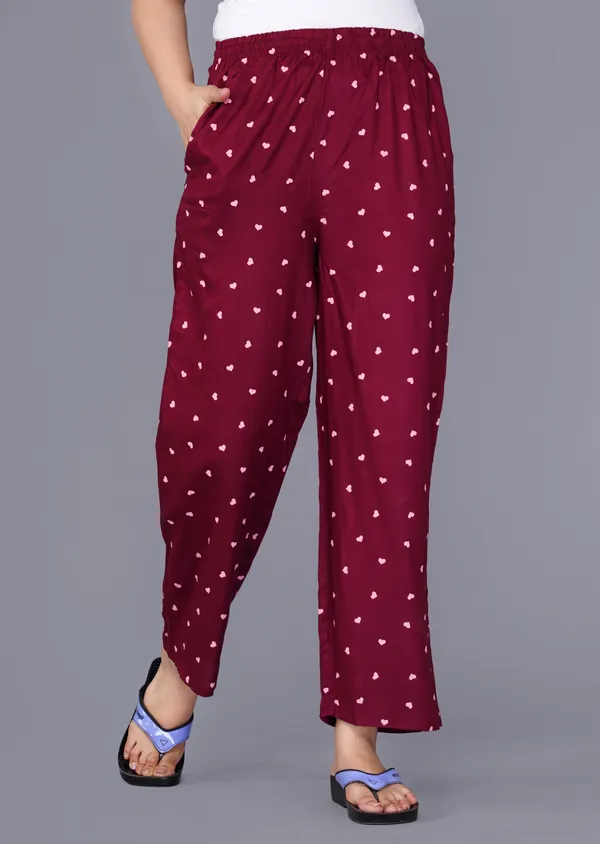 Polka_Dot_Printed_Rayon_Maroon_Night_Suit