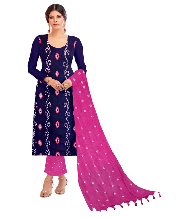 Divya_Pure_Rayon_Unstitched_Hand_Bandhej_Bandhani_Dress_Material_|_4.25_Meter_Top_&_Bottom_With_2_Meter_Dupatta