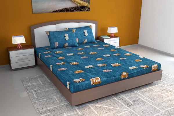 Set_with_Pure_Premium_100%_Cotton_220_TC_Double_bedsheet_and_2_Pillow_Covers