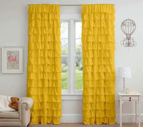 Pack_of_2_Cotton_Yellow_Ultimate_Ruffle_Rod_Pocket_Curtain_Set_for_Window_and_Door