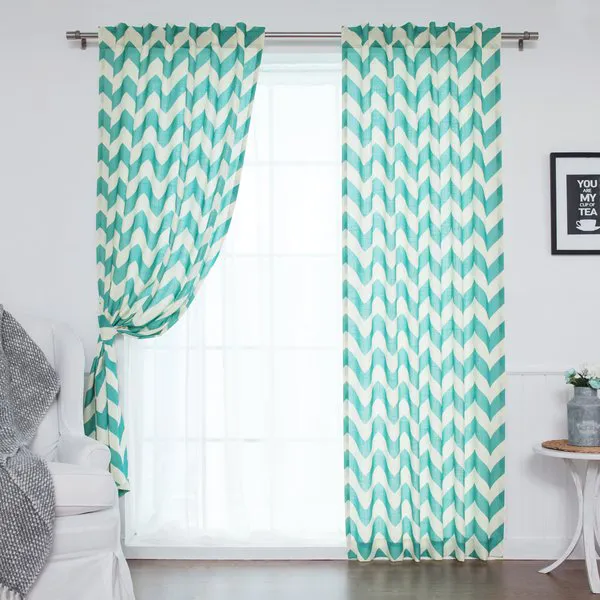 Pack_of_2_Cotton_Blue_Chavron_Printed_Rod_Pocket_Curtain_Set_for_Window_and_Door