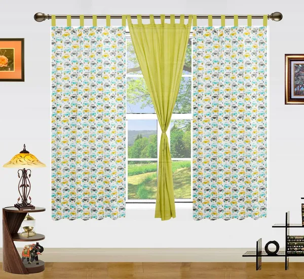 Pack_of_3_Cotton_Green_Multi_Car_Printed_With_Plain_Green_Tab_Top_Curtain_Set_(_Pack_of_3_Cotton__for_Window_and_Door)_for_Living_Room_and_Bedroom