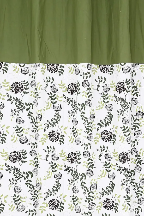 Pack_of_3_Cotton_Green_Floral_Printed_With_Plain_Eyelet_Curtain_Set_for_Window_and_Door