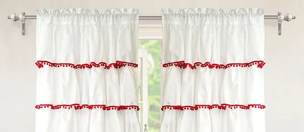 Pack_of_2_Cotton_Red_Sheer_Pompom_Lace_Rod_Pocket_Curtain_Set_for_Window_and_Door