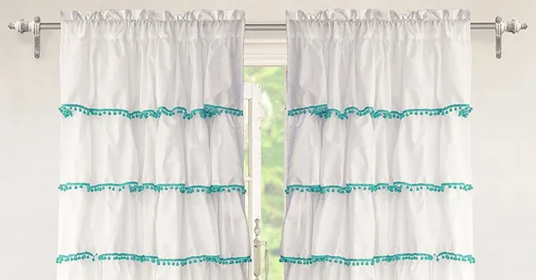 Pack_of_2_Cotton_Aqua_Sheer_Pompom_Lace_Rod_Pocket_Curtain_Set_for_Bedroom_and_Living_Room