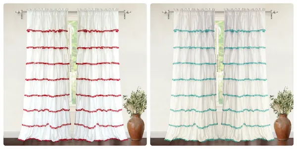 Pack_of_2_Cotton_Aqua_Sheer_Pompom_Lace_Rod_Pocket_Curtain_Set_for_Bedroom_and_Living_Room
