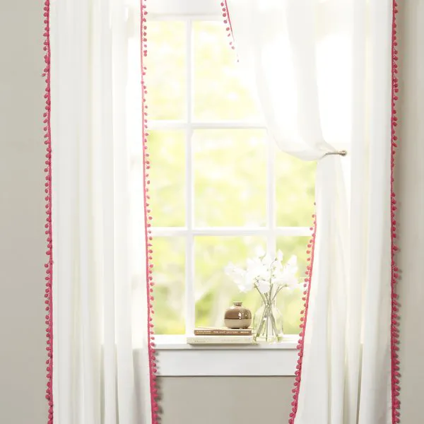 Pack_of_2_Cotton_Pink_Verticle_Sheer_Pompom_Rod_Pocket_Curtain_Set_for_Window_and_Door
