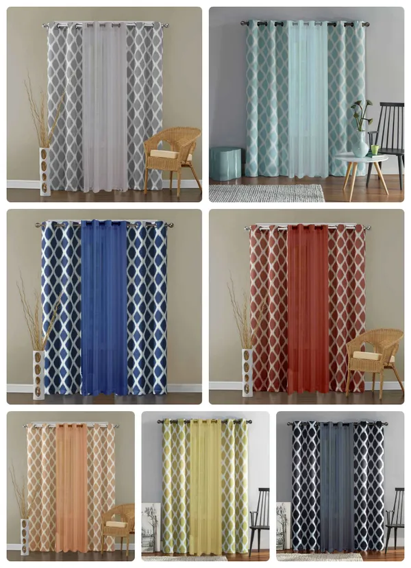 Pack_of_3_Cotton_Aqua_Ikat_Printe_With_Voil_Sheer_Eyelet_Curtain_Set_for_Window_and_Door