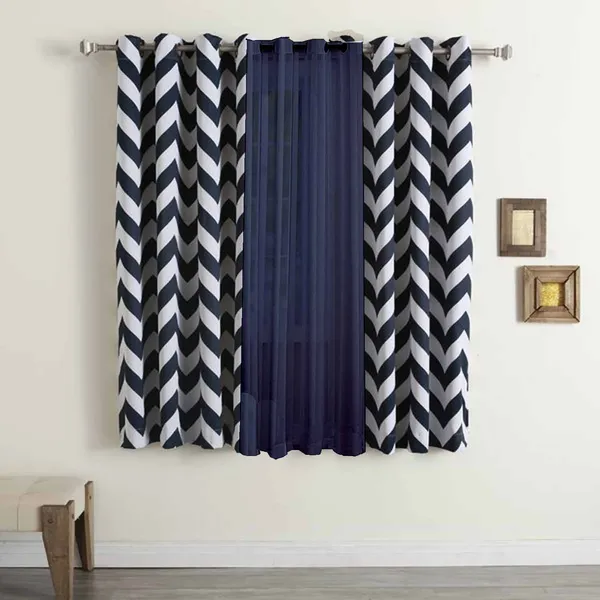 Pack_of_3_Cotton_Blue_Chevron_Printe_With_Voil_Sheer_Eyelet_Curtain_Set_for_Window_and_Door